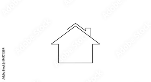 Simple minimalist black outline house icon on white background