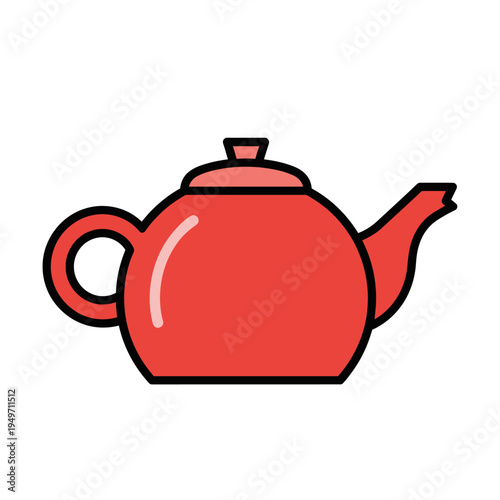 Wallpaper Mural Simple red teapot kitchen utensil flat style icon Torontodigital.ca