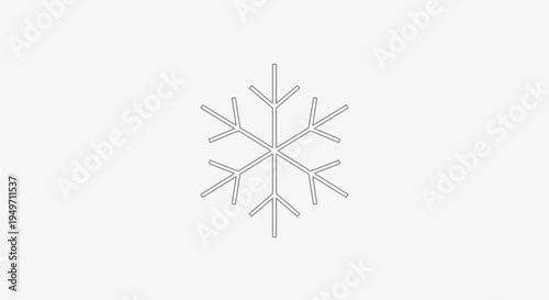 Simple snowflake outline icon on clean white background