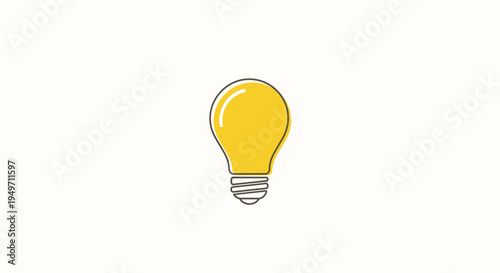 Simple yellow light bulb icon on white background