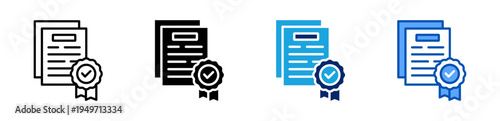 Certified icon set multiple style collection