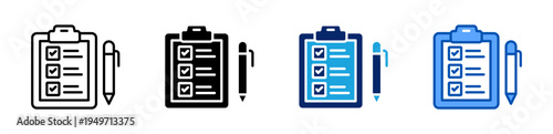checklist icon set multiple style collection