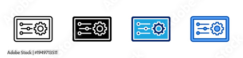 panel control icon set multiple style collection