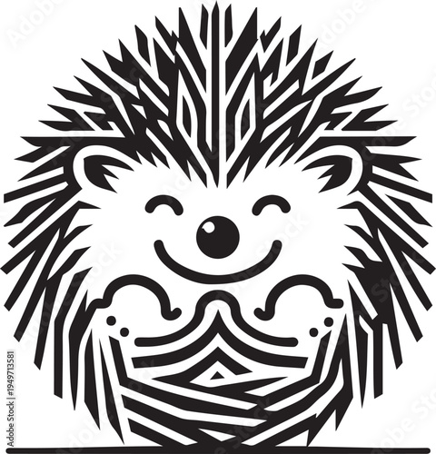 Hedgehog head isolated on a white background. Vector illustration