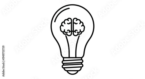 A lightbulb containing a human brain symbolizing ideas and intelligence