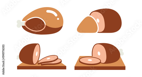 Turkey Breast Line art vector soft abstract color design