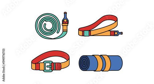 Yoga Strap Line art vector colorful abstract modern illustration