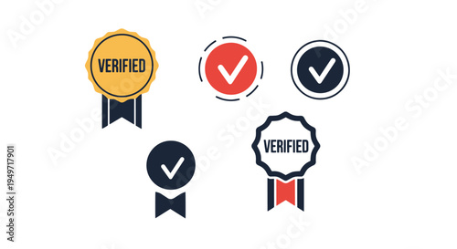 Verified Badge Line creative soft tone vector