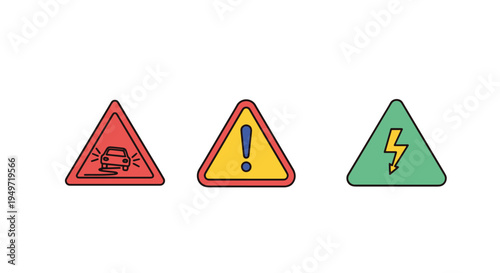 Warning Triangle creative tone color illustration