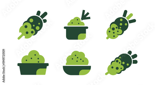 Wasabi Line art vector set clean minimal abstract tone