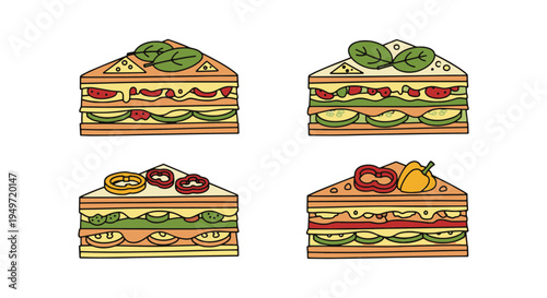 Vegetable Lasagna Line art soft pastel abstract color vector