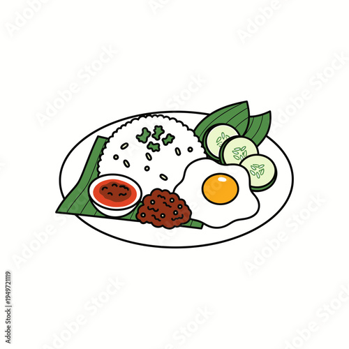 Nasi Lemak Vector Graphic vector illustration