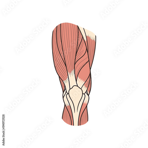 Human Knee Joint Anatomy on White Background vector illustration