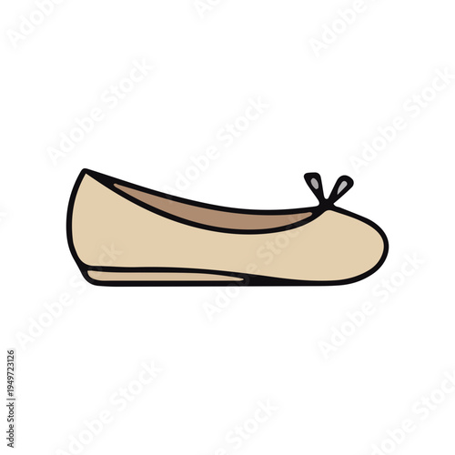 Beige Ballet Flat Shoe Icon