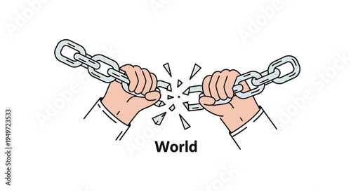 Breaking Chains Symbol of Freedom and Liberation vector illustration