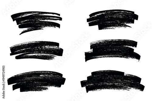 Set of brush paint stroke texture swatch Hand painted background Ink scribble dab clipart Paint smudge for tags and stamps design, beauty fashion poster