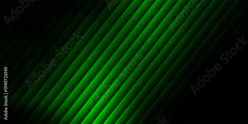 Dark green neon gradient ribbed glass. Vector ribbed glass texture background. Mesh gradient. acrylic ribbed bath surface. Reeded glass background semitransparent overlay. Bath wall window