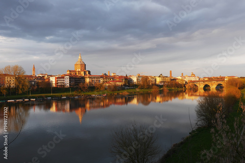 Pavia city village historic center square church
