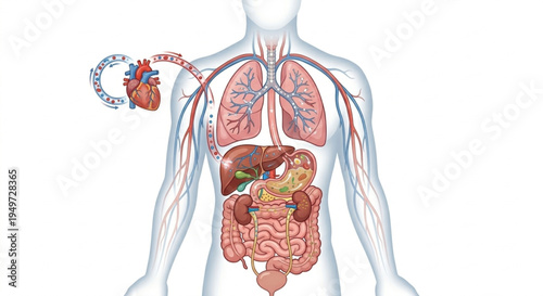 Human internal organs anatomy system and medical diagram vector illustration