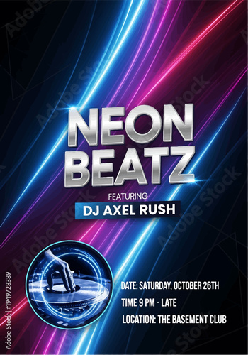 Neon Beatz featuring DJ Axel Rush at The Basement Club