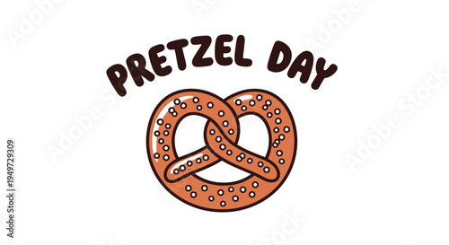 Pretzel Day Illustration with Salted Pretzel.