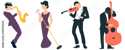 Jazz Band Musicians Illustration
