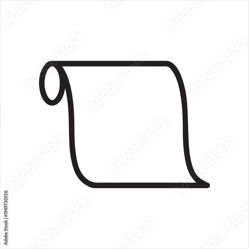 Rolled sheet, linear icon. Fabric, paper, or material roll. Line with editable stroke.