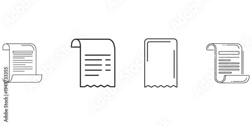 Document icon collection, depicting different forms of written information and records