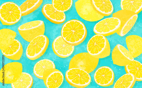 レモンの散らばる背景1_横