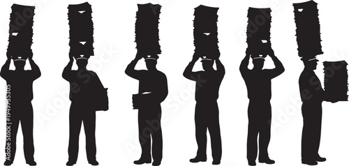 Black Solid Captain Standing At Attention Set of Six