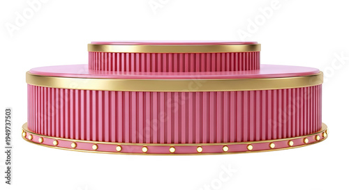 Pink and Gold Two-Tiered Display Stand