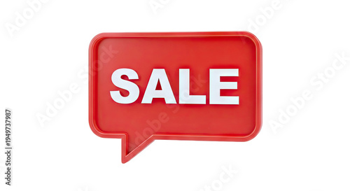 Red Speech Bubble with 