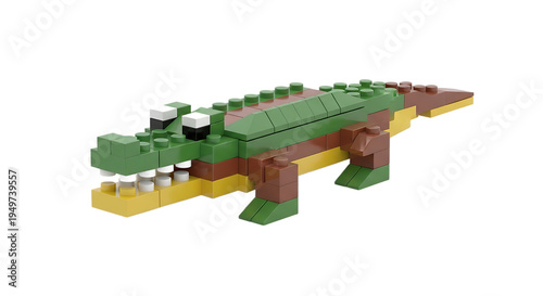 Lego toy green crocodile figurine model.