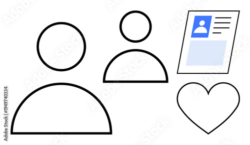 Digital identity concept. Digital identity icons user profiles, identification cards, and connections. Digital identity enhances online networking and secure identification. For tech, apps