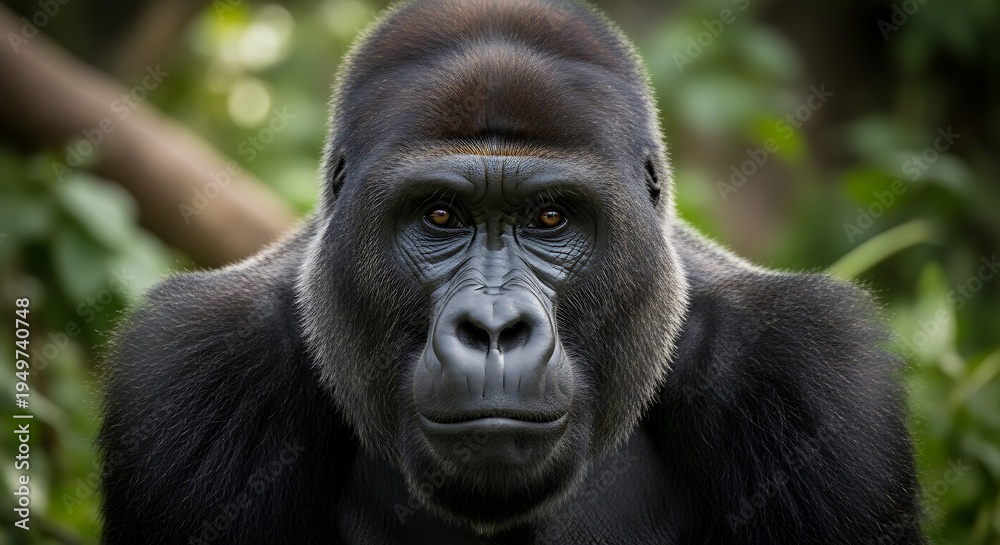 Fototapeta premium Western Lowland Gorilla in Forest Habitat.