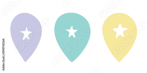 Set of hand drawn map pin Map marker pointer sign GPS and mapping tools Location pin symbol Pinpoint clipart in doodle style Single element for web, design