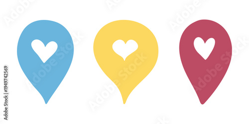 Set of hand drawn map pin Map marker pointer sign GPS and mapping tools Location pin symbol Pinpoint clipart in doodle style Single element for web, design