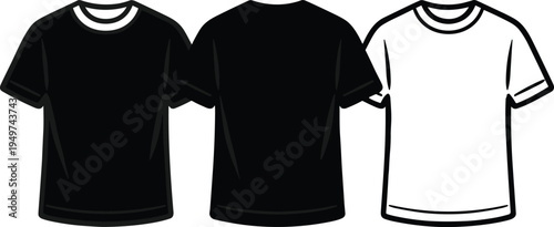 Webtshirt, mockup, apparel, clothing, fashion, template, garment, vector, blank, design, casual, frontview, backview, printable, outline, t shirt, blar