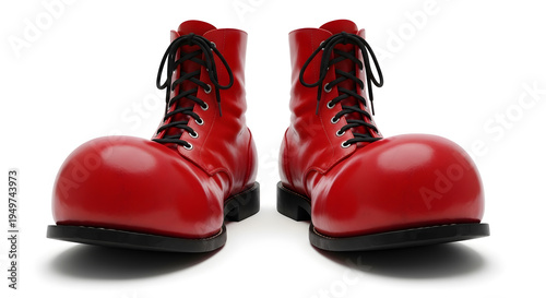 Wallpaper Mural A pair of oversized bright red clown shoes with black laces isolated on a white background Torontodigital.ca