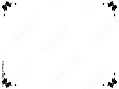 シンプルなリボンのコーナー〜ブラック〜