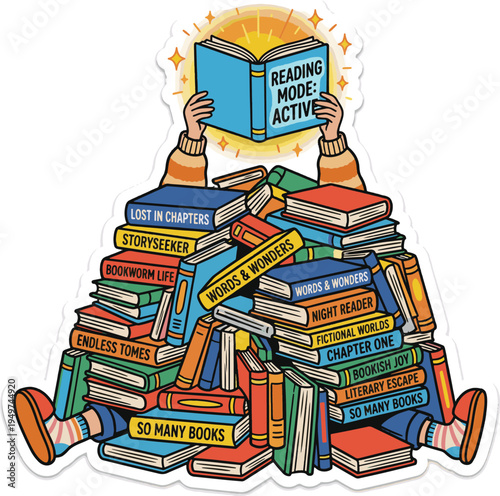 Person Surrounded by Books Reading.