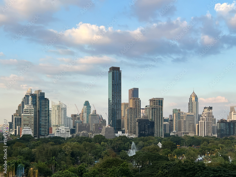 Fototapeta premium Bangkok Skyline at Urban Area at Daytime