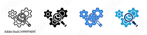 machine inspection icon set multiple style collection