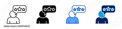 customer feedback icon set multiple style collection