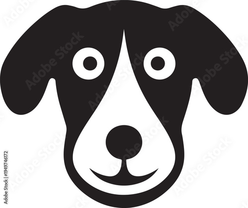 Black and white of a dog face animal