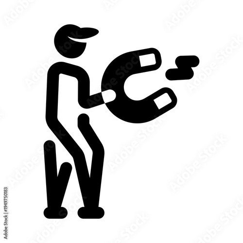 Filled style icon showing customer attraction