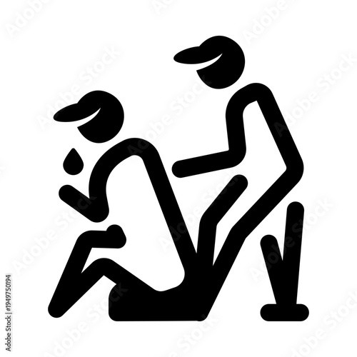 Glyph style icon of an emotional support