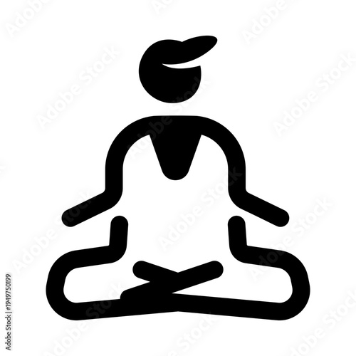 A solid style icon of a person doing yoga