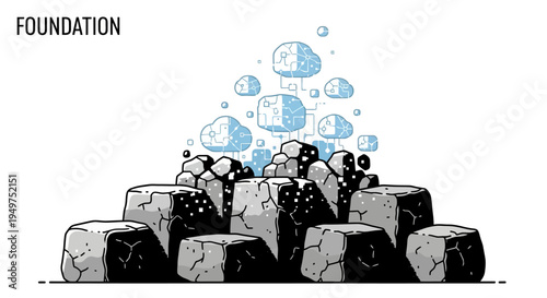 Digital Data Cloud Technology Concept Illustration