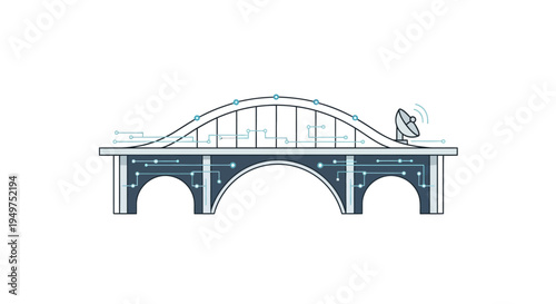 Bridge Infrastructure Transportation Architecture Illustration